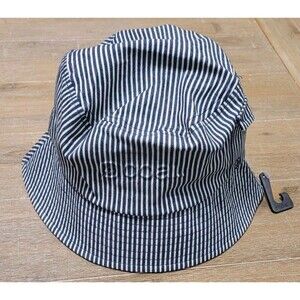 NWT Coal Headwear Bucket Hat Milan Pinstripe Navy White Outdoor Hiking Fishing M